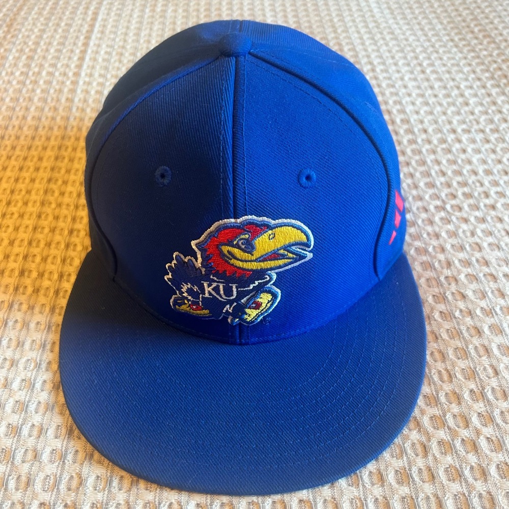 University of Kansas KU Jayhawks Adidas Fitted Hat Size 6 7/8